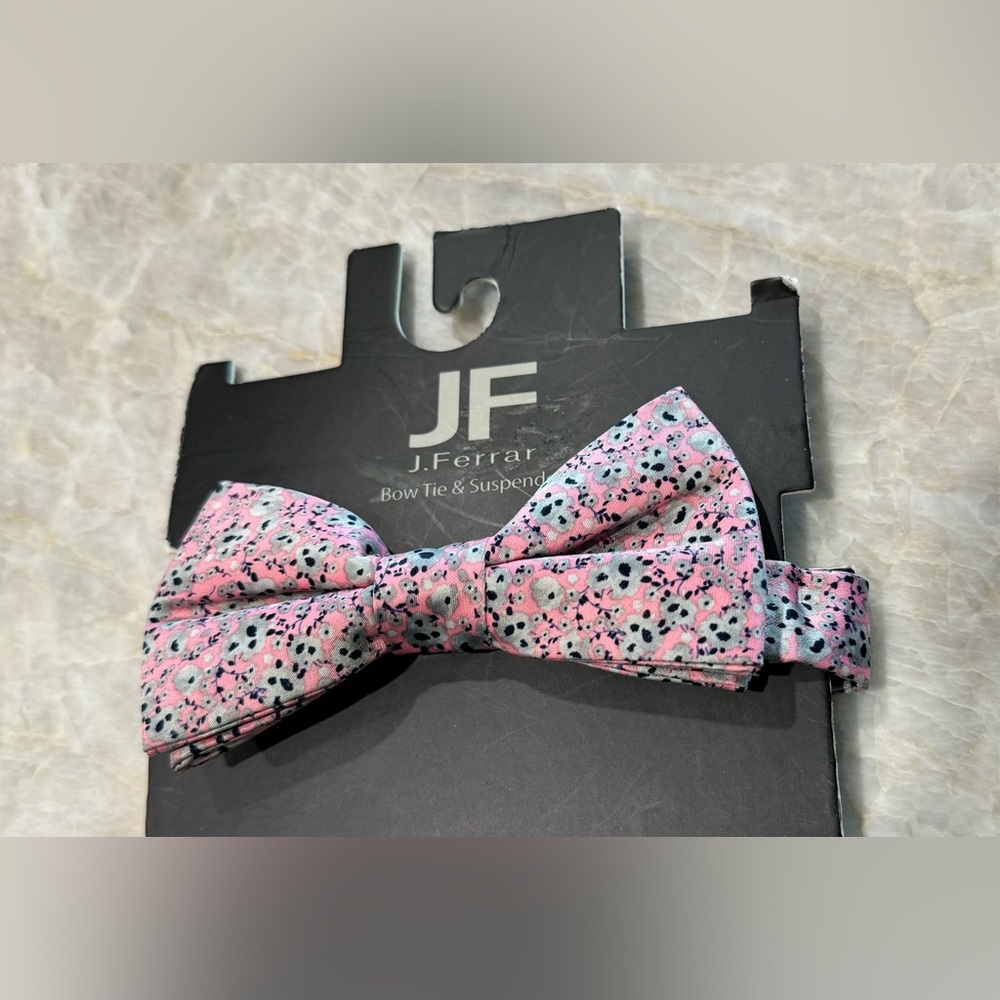 JF J. Ferrar Men's Pre-tied Bowtie Bow Tie Adjustable‎ Pink